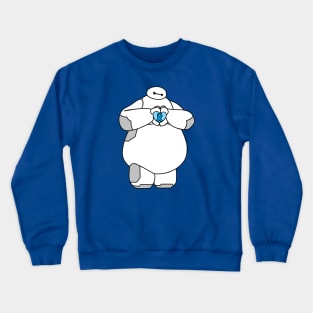 Health Care Robot Holding Awareness Ribbon (Blue) Crewneck Sweatshirt